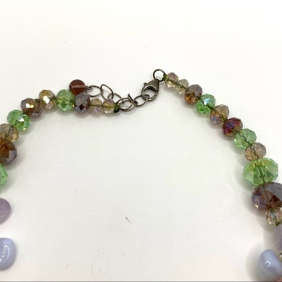 Necklace Natural Stones and Faceted Glass Crystal Beads Sterling Silver … - Picture 6 of 13